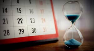Hourglass and calendar